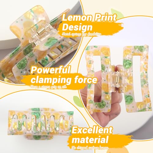 Lemon Hair Claw Clip for Women - Summer Fruit Hair Accessory