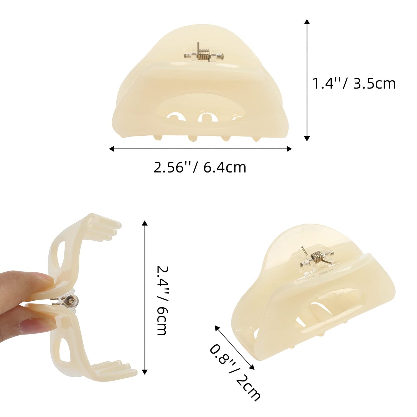 VinBee 3 PACK Hair Claw Clips, Cellulose Acetate Cutout Tortoise Shell Barrettes Claw Clips, Celluloid Leopard Print Stylish Hair Accessories for Women Girls French Design Hairs Crab Clamps ﻿