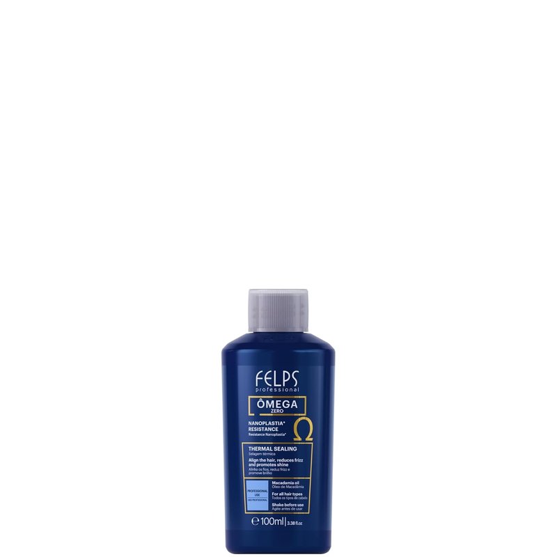 Felps Professional Omega Zero Resistance Hair Treatment - Formaldehyde-Free Straightening with Macadamia Oil | 3.38 fl. oz Mini