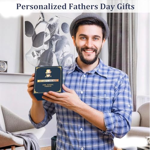 Dad Gifts Fathers Day, Beard Kit w/Beard Oil, Balm, Comb, Men's Daily Grooming & Care, Moisturize & Soften Facial Hair, Dad Day Gifts from Daughter Wife Son, Birthday Gifts for Husband Boyfriend Son