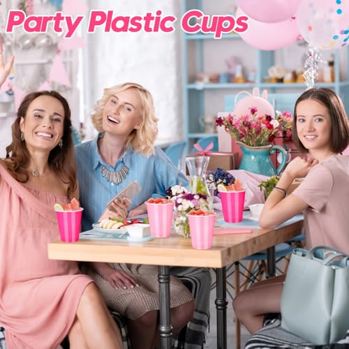 Vumdua 12 oz Pink Disposable Party Cups - Pack of 40 for Events