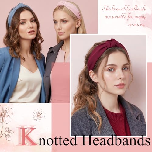 8 Pack Knotted Headbands for Women - Lightweight & Non-Slip