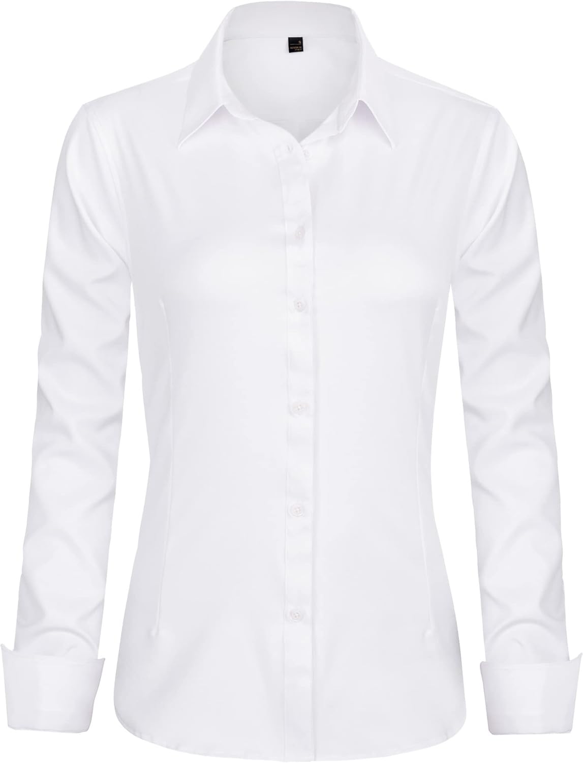 J.VER Women's Long Sleeve Dress Shirt - Wrinkle-Free Business Casual Blouse for Office Work