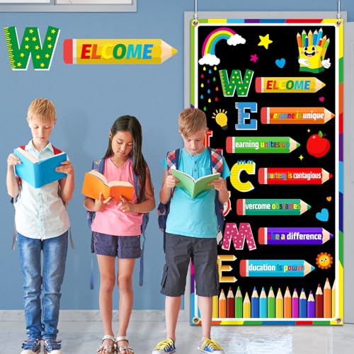 Welcome Back to School Banner - Large Classroom Door Cover 71x43 inches