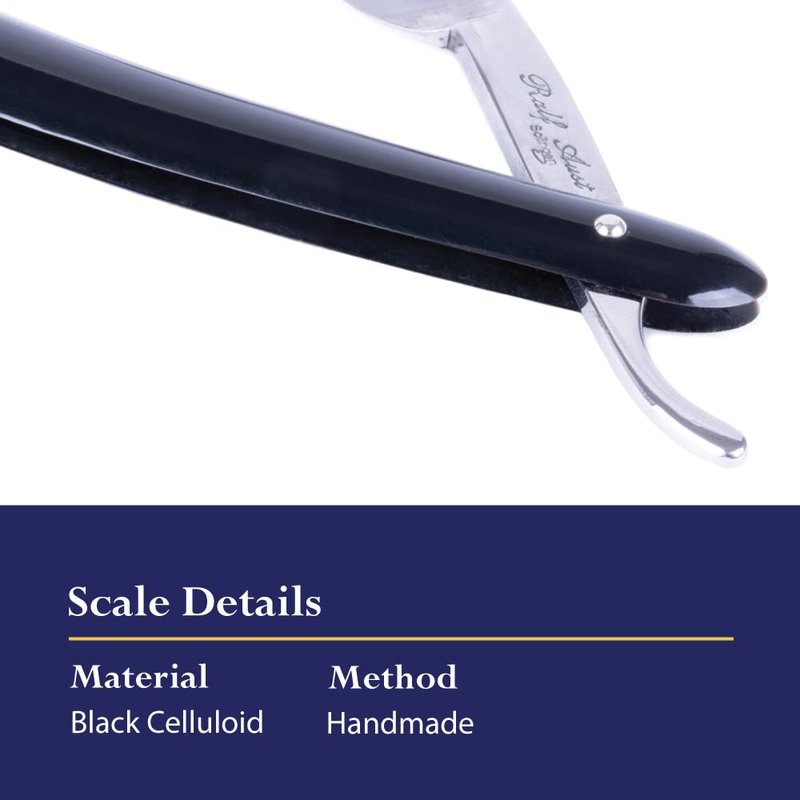 5/8” Straight Razor Full Hollow Round Point Special Carbon Steel, Shave Ready Handmade Classic Wet Shaving Straight Razor (MADE IN GERMANY) Black Handle