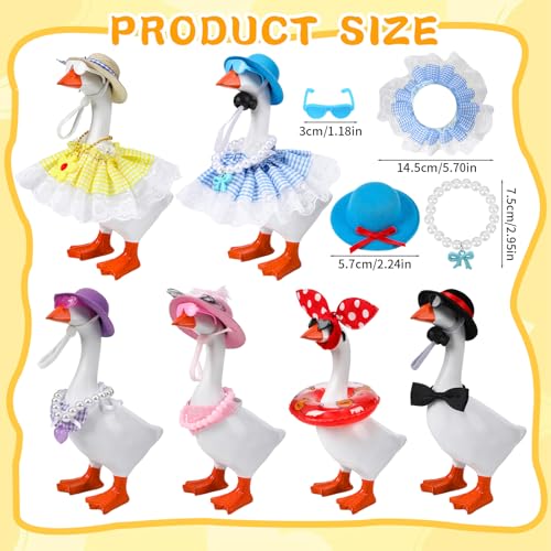 6-Piece Mini Desk Goose Outfit Set with Accessories for 7-Inch Geese