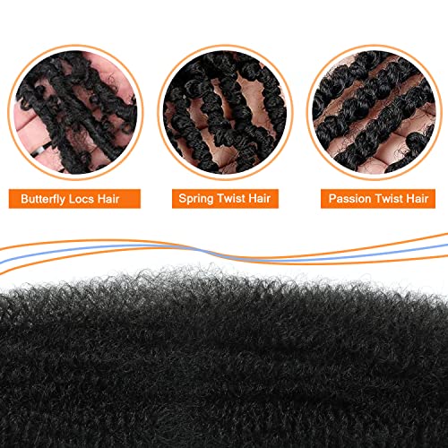 GZVIS 12 Inch Springy Afro Twist Hair - 6 Packs Pre-Fluffed Braiding Hair 613