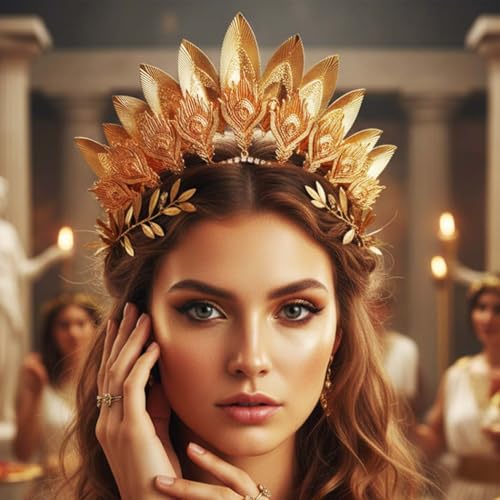Yean Gold Leaf Crown Headband – Greek Goddess Roman Laurel Headpiece