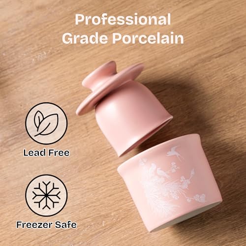 Pink Butter Dish with Lid - French Water-Seal Design for Fresh Butter