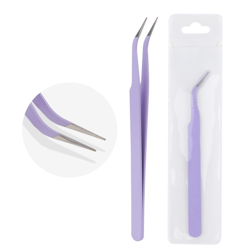 WENDY Lash Tweezers for Eyelash Extensions, Precision Fiber Stainless Steel Lash Applicator Tool for False Eyelashes, Precision Fiber Mega Volume lash-tweezers Use at Home