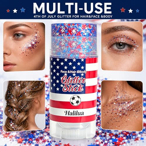 Patriotic Red White and Blue Glitter Stick for 4th of July