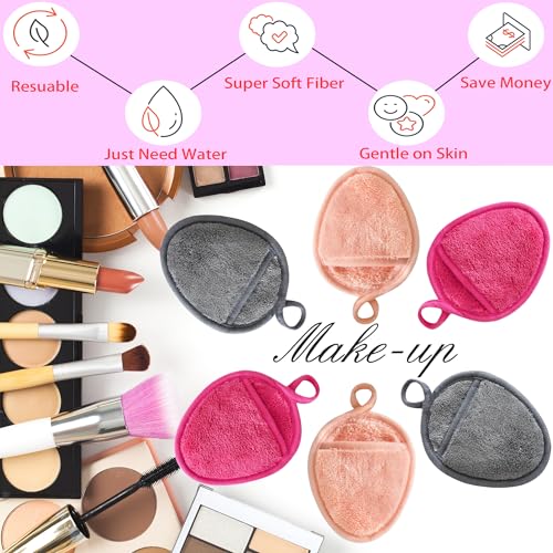 VIcolour Reusable Makeup Remover Pads - 12 Multicolor Washable Cloths
