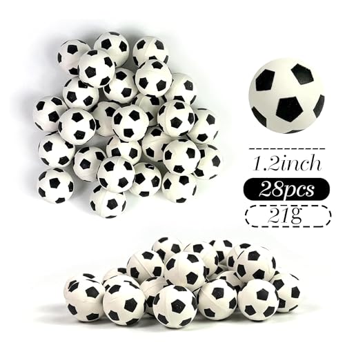 28pcs Mini Soccer Ball Cake Toppers for Birthday Parties