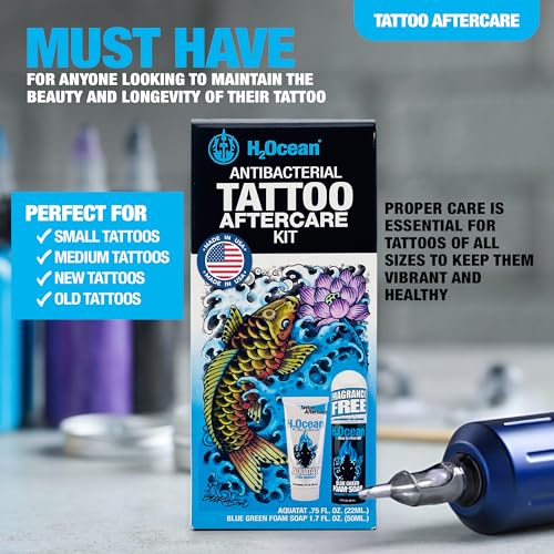 H2Ocean Antibacterial Tattoo Aftercare Kit - Foam Soap & Healing Ointment