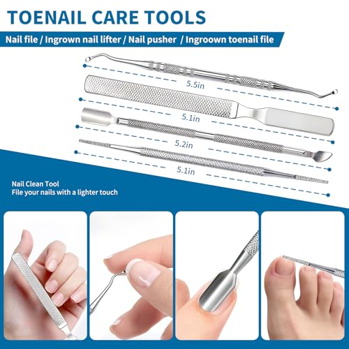 7-Piece Toenail Clipper Kit for Seniors - Professional Thick Nail Care