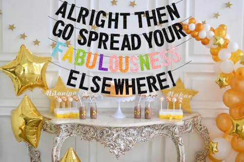 Pre-Assembled Glitter Farewell Banner for Coworker Going Away Party
