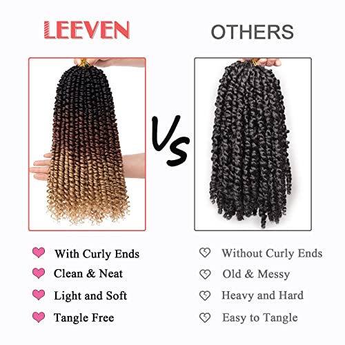Leeven 10 Inch Pre-Looped Passion Twist Crochet Hair - 1B# (Pack of 8)