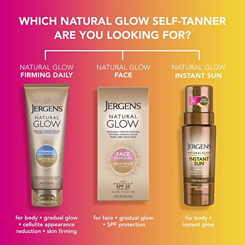 Jergens Natural Glow Face Tanner Lotion SPF 20 - Fair to Medium, 2 oz