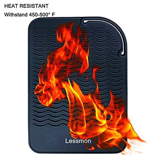 Lessmon Heat Resistant Silicone Mat for Hair Styling Tools - 11x7.5 in