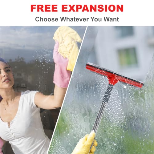 Bryquelin 2-in-1 Window Squeegee with Adjustable 19-37" Handle