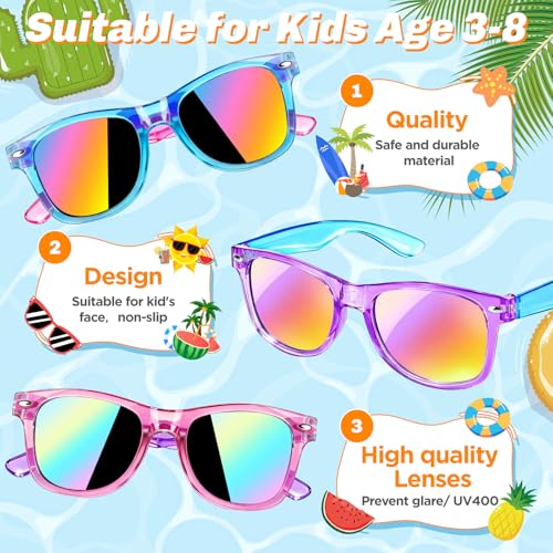 Metemot Neon Kids Sunglasses - UV400 Protection, 12 Pack Party Favors
