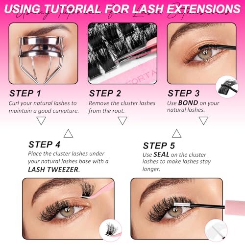 MilyBest 100D Lash Clusters Kit | 10-18mm D Curl Eyelash Extensions