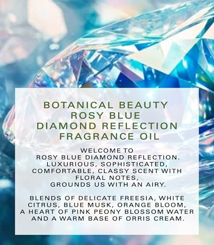 Botanical Beauty Rosy Blue Diamond Fragrance Oil Roll-On 10ml, Long-Lasting Floral Perfume