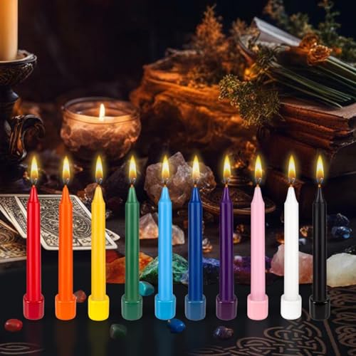 Gold Unscented Mini Taper Candles - 20 Count | 4" x 1/2" | Clean Burning for Rituals & Meditation