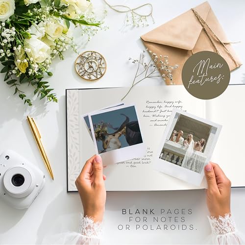 Elegant Navy Wedding Guest Book with Gold Foil Accents - 100 Pages