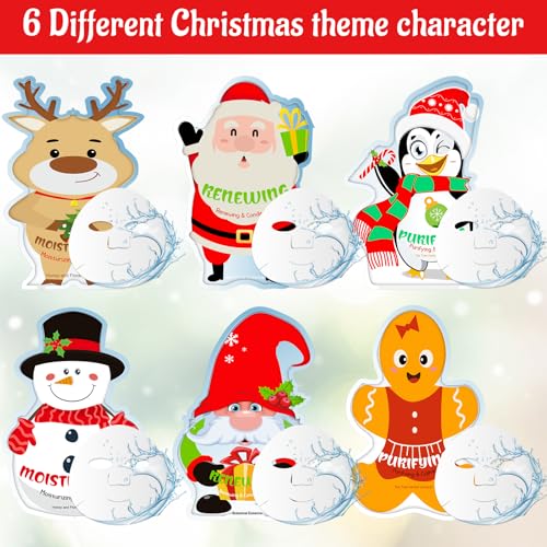 Timgle 24 Pcs Christmas Facial Sheet Masks - Hydrating Skincare Gift Set