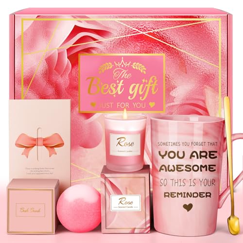 Unique Pink Spa Relaxation Basket Set for Women | Gifts for Her