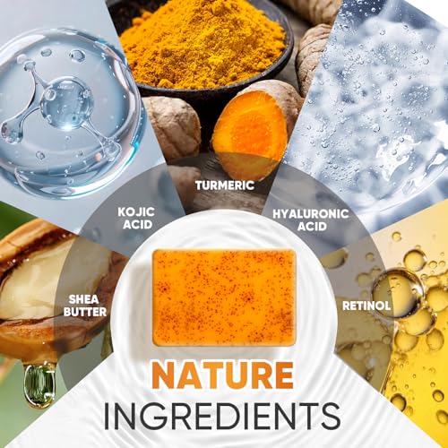 OAKDOLCHE 3-Pack Turmeric Kojic Acid Soap Bars for Face & Body
