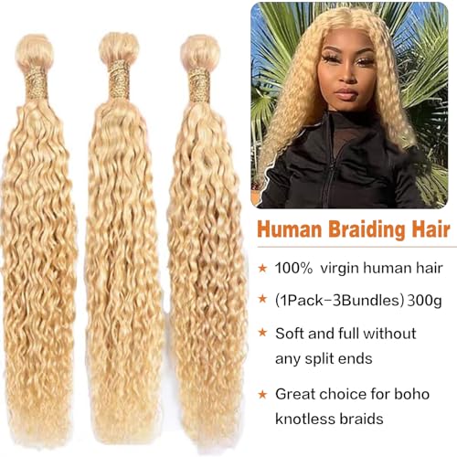 Habiliana 613 Blonde Jerry Curly Human Hair Bundles - 11A Virgin Brazilian