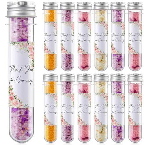 12-Piece Floral Aromatherapy Bath Salt Gift Set in Test Tubes