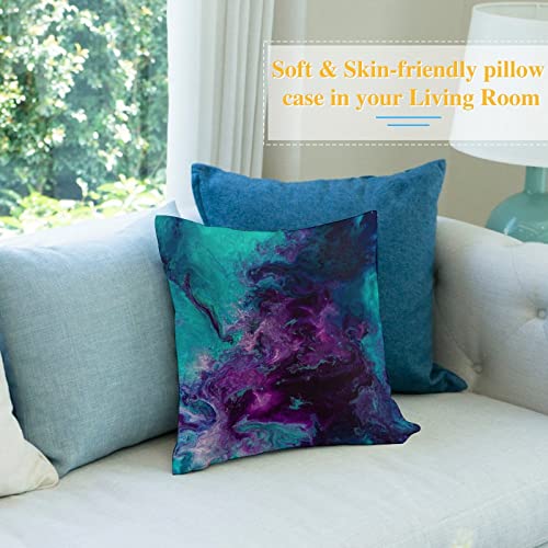 Galaxy Nebulous Velvet Throw Pillow Cover - 18" x 18" Cozy Cushion for Sofa & Bed
