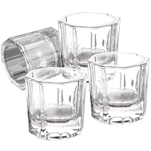 4 Pieces Acrylic Nail Dappen Dishes with No Lids - Monomer & Powder Mixing Bowls for Nail Art