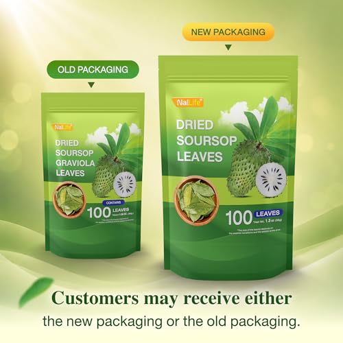 NalLife Soursop Leaves Tea - 100 Whole Dried Leaves for Rich Brew