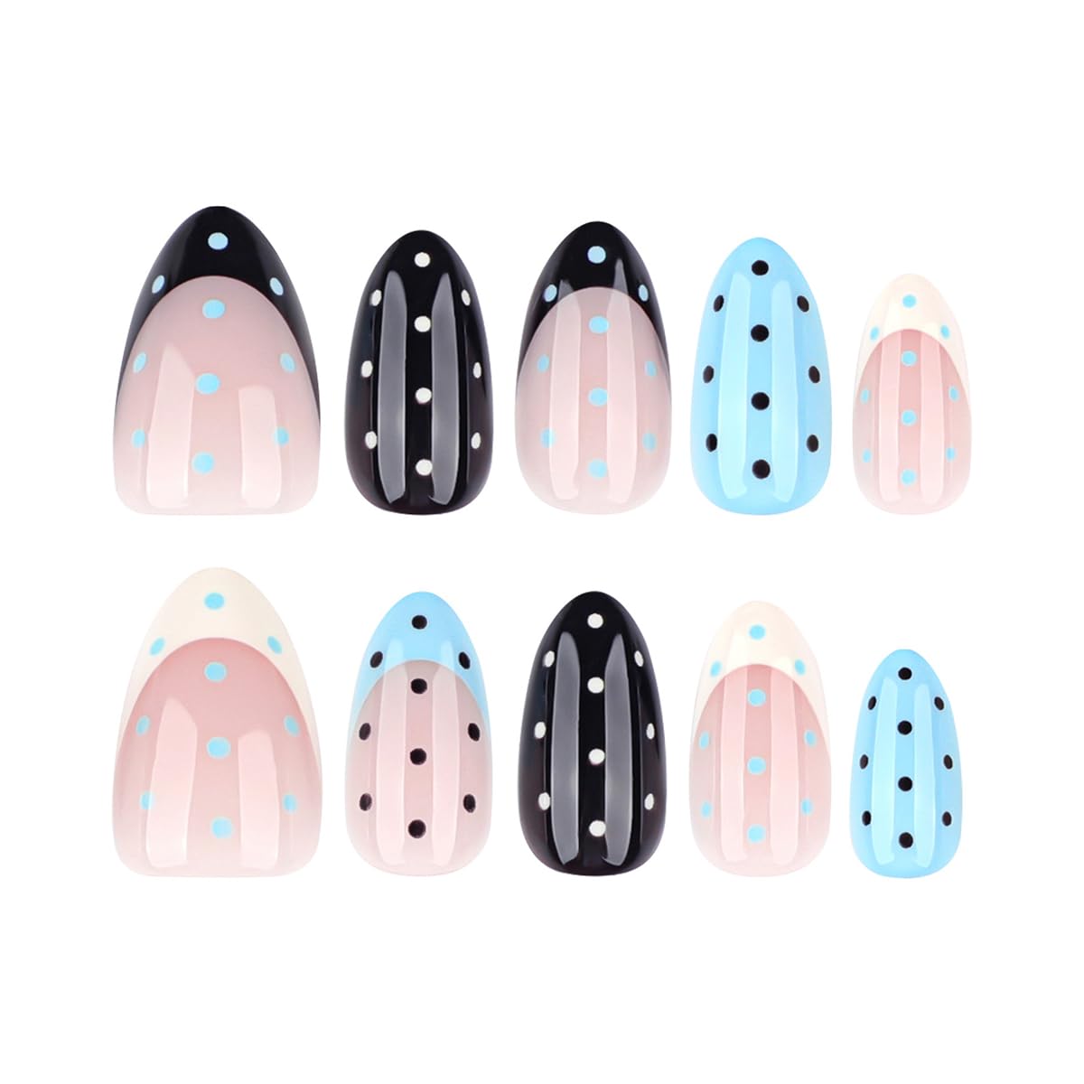 Short Almond Press-On Nails - 24 Pcs French Tip with Leopard Print & Gold Beads | Reusable Acrylic Nail Designs for Women