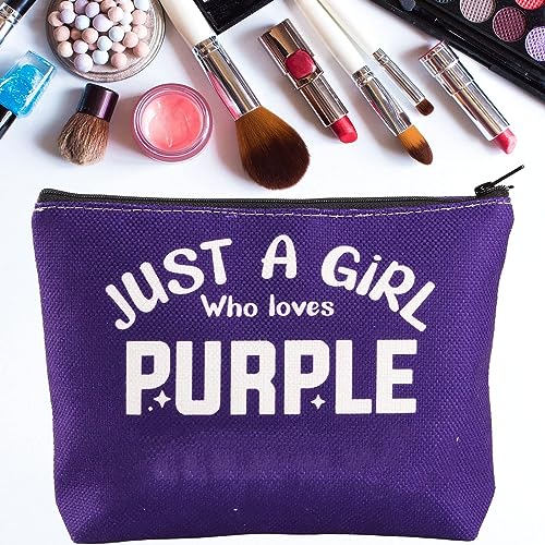 Purple Lovers Makeup Bag - Soft Cotton Zipper Pouch for Cosmetics