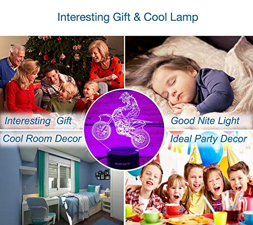 WANTASTE 3D Motocross Lamp with Remote - Color Changing Nightlight