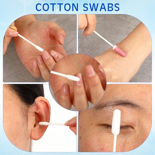 Lounsweer 200pcs Long Cotton Swabs with Storage Case – 4" XL Double-Headed
