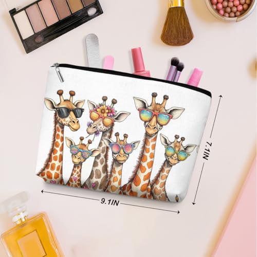 Wenboco Funny Giraffe Makeup Bag - 2 Pcs Preppy Cosmetic Pouch, Multicolor 1562