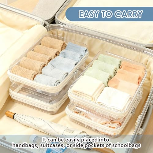 TrueLux 3PCS Clear Hard Plastic Zipper Cases - Model 3M, Durable Waterproof Storage Pouches