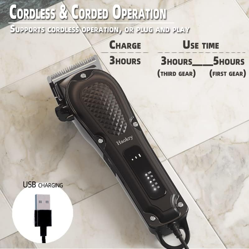 Haokry Hair Clippers for Men - 3 Modes Cordless & Corded Grooming