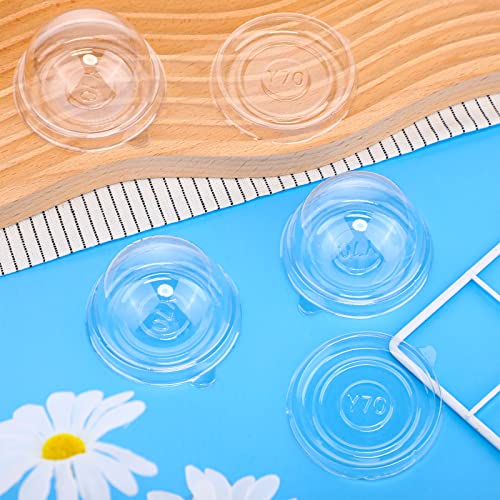Patelai 50 Pcs Mini Cupcake Containers with Dome Lids