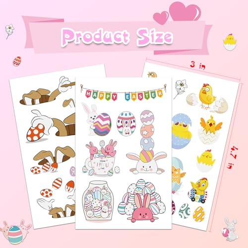Ozepao 100 Pcs Luminous Easter Temporary Tattoos for Kids Party Favors