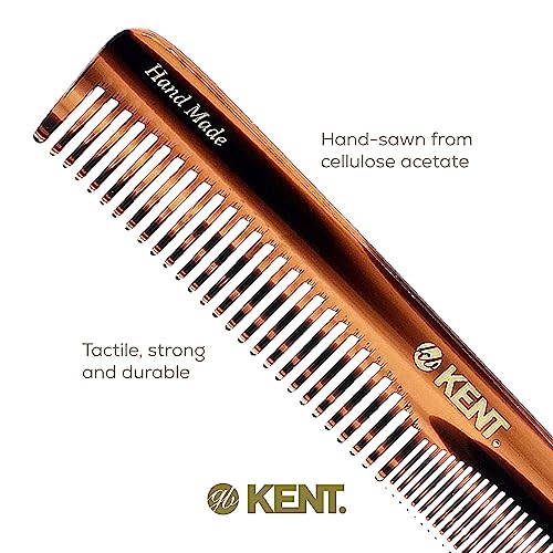 Kent 6T Tortoiseshell 2 Pack Fine & Wide Tooth Handmade Hair & Beard Comb