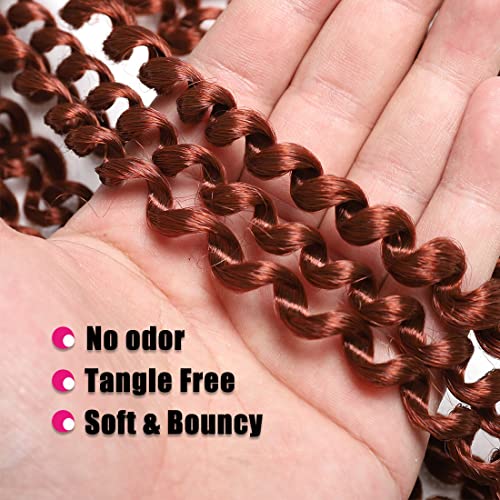 18 Inch Passion Twist Hair - 6 Packs Copper Red Water Wave Crochet Hair Extensions