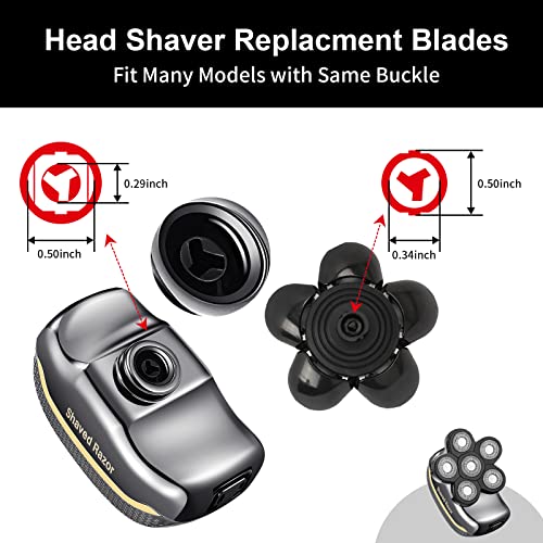 UPTARD Black6 Head Shaver Replacement Blades - 7D Rotary Blades