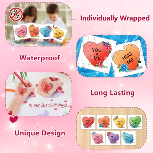 Valentine's Day Temporary Tattoos for Kids & Adults - 140 Designs
